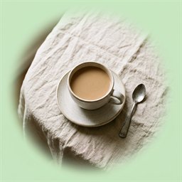 Kaffekop på et linnedbord